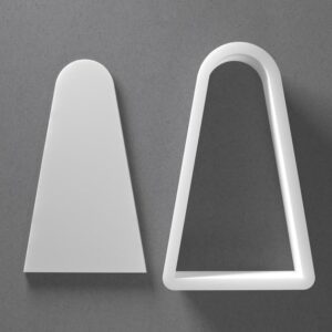 Black Rounded Top Tall Trapezium Cookie Cutter From Mini To Large Dangle Shape Polymer Clay Jewelry Earring Cutter Tool Mirrored Pair Set cookie Baking Fondant Biscuit Craft Modeling A