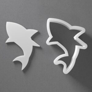 Jumping Shark Cookie Cutter Animal Fin Shape Baking Tool for Cookies Biscuits Fondant Dough Clay Jewelry Making Earring Craft Decorating Party Baking and Daily Home Use