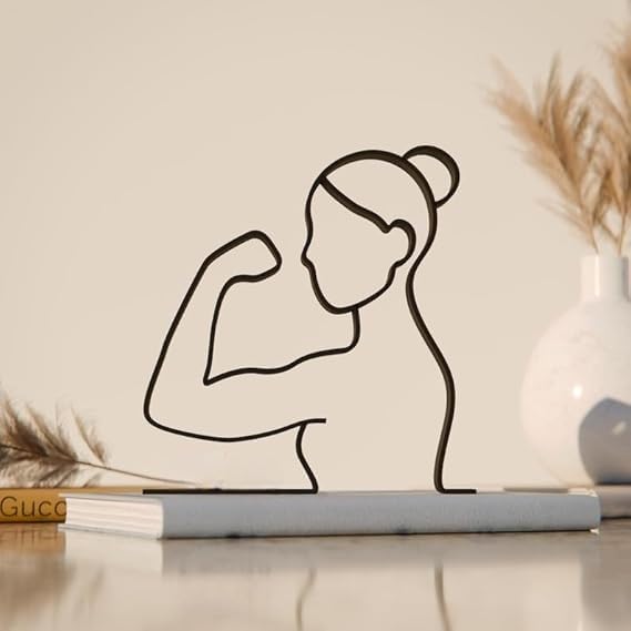 Feminist Inspired Line Art Figure Plastic Minimal Modern Decor Statue for Home Office Desk Shelf Interior Art Display Thoughtful Gift India