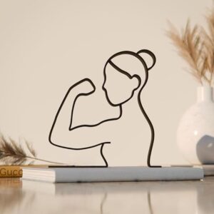 Feminist Line Art Decor Figure Plastic Modern Expression Inspired Art Display Statue for Desk Shelf Home Office Interior Styling India