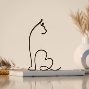 Statue India Maine Coon Cat Line Art Figure, Minimalist Cat Breed Sculpture for Cat Lovers, Unique Line Art Gift, Decorative Modern Home Accent for Cat Breed Enthusiasts