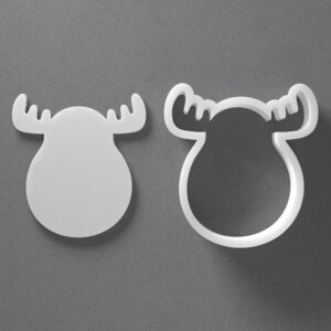 Black Cartoon Moose Head Cookie Cutter Mini To Large cookie Stylized Animal Shape Polymer Clay Jewelry And Earring Cutter Tool Mirrored Pair Set For Fun Crafting Baking And DIY Project
