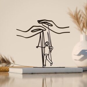 Puppeteer Art Line Art Figure Plastic Decor Gift Minimal Home Office Studio Display Sculpture for Shelf Desk Creative Living Space India
