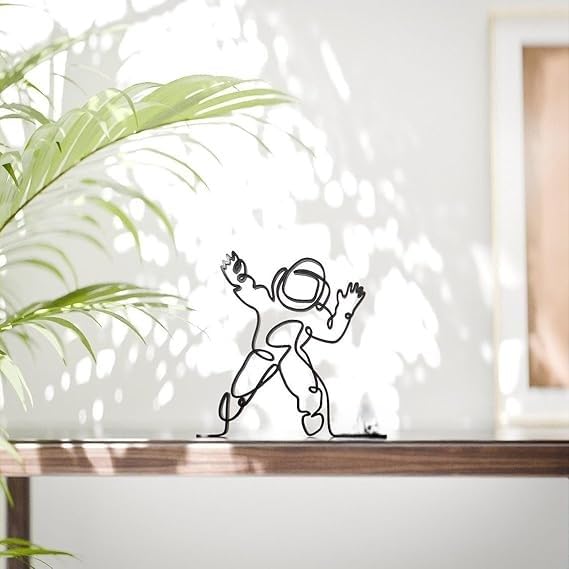 Astronaut Inspired Line Art Figure Plastic Minimal Space Decor Statue for Home Office Desk Shelf Modern Interior Art Gift Exploration India - Image 2