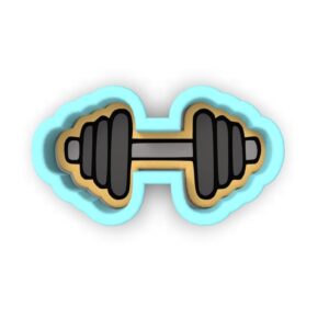 Barbell Black Cookie Cutter Stamp Stencil Cookie Fitness Baking Tool Gym Exercise Cookies Kids Party Treats Weightlifting Design Fondant Cake Decoration Sports Theme Baking Supplies