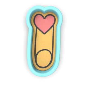 Black Safety Pin Cookie Cutter Stamp Stencil Baking Tool for Cookies Fondant Pastry Biscuits Sandwiches Desserts Party Snacks Baby Shower Theme Baking Decoration Kitchen Accessories