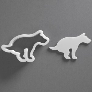 Pooping Dog Cookie Cutter Funny Pet Shape Baking Tool for Cookies Biscuits Fondant Dough Clay Jewelry Making Earring Craft Decorating Party Baking and Daily Home Use