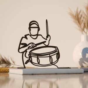 Snare Drummer Minimal Line Art Figure Plastic Music Decor Gift for Desk Shelf Home Office Modern Interior Art Display Rhythm Inspired India