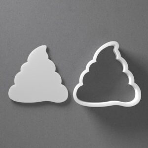 Black Poop Emoji Cookie Cutter Set Mini to Large Size Fun Emoji Shape Polymer Clay Jewelry Earring Cutter Tool for Handmade Accessories Baking Fondant Craft Mirrored Pair Design