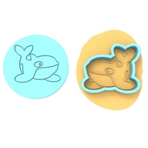 Orca Whale Black Cookie Cutter Stamp Stencil Cookie Animal Baking Tool Ocean Marine Life Cookies Kids Party Treats Orca Shape Fondant Cake Decoration Sea Theme Baking Supplies