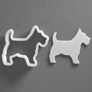 Black Scottish Terrier Cookie Cutter Dog Breed Shape for Baking Fondant Biscuit Polymer Clay Jewelry Earrings Craft Tool Mirrored Pair Set Reusable Pet Lover Gift