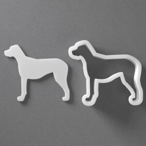 Black cookie Great Dane Dog Breed Cookie Cutter Set for Polymer Clay Jewelry Earrings Biscuit Fondant Craft Tool Mirrored Pair Suitable Mini Medium Large Sizes for Baking Pet DIY Creat