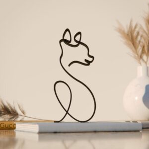 Personalized Chihuahua Dog Minimal Line Art Figure Plastic Name Pet Decor Gift for Desk Shelf Home Office Modern Interior Art Display India