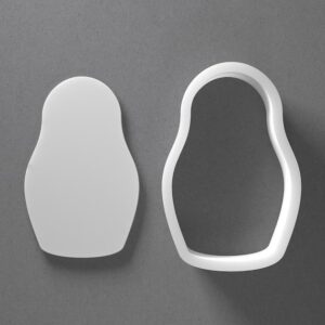 Black cookie Matryoshka Nesting Doll Cookie Cutter Set for Polymer Clay Jewelry Earrings Biscuit Fondant Craft Tool Mirrored Pair Suitable Mini Medium Large Sizes