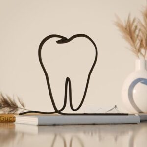 Dentist Line Art Decor Figure Plastic Dental Inspired Art Display Statue for Desk Shelf Home Office Interior Styling Medical Profession Theme India