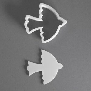 Black Ornamental Flying Bird Cookie Cutter Winged Animal Shape for Baking Fondant Biscuit Clay Jewelry Earrings Craft Tool Mirrored Pair Set Reusable Kitchen Party Decor Gift