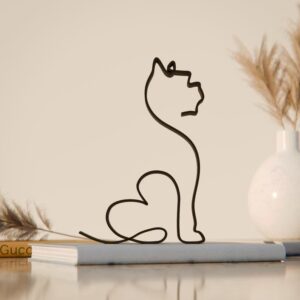 India Statue Norwich Terrier Dog Line Art Sculpture Pet Art Gift for Dog Lovers Minimalist Home Decoration Statue for Shelf, Desk, or Wall Display