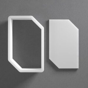 Black Cut Off Side Rectangle Cookie Cutter Mini to Large Angle Plaque Shape for Polymer Clay Jewelry Earring Making Mirrored Pair Set cookie Craft Tool Made in India
