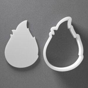 Black cookie Fire Flame Cookie Cutter Set for Polymer Clay Jewelry Earrings Biscuit Fondant Craft Tool Mirrored Pair Suitable Mini Medium Large Sizes for Baking DIY Elemental Creative