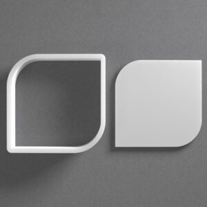 Black Curved Square Cookie Cutter Rounded Corner Shape for Baking Fondant Biscuit Clay Jewelry Earrings Craft Tool Mirrored Pair Set Reusable Kitchen Party Decor Gift
