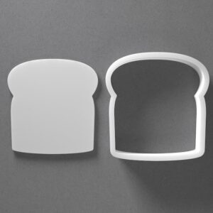 Black Toast Bread Slice Cookie Cutter Food Shape for Baking Fondant Biscuit Clay Jewelry Earrings Craft Tool Mirrored Pair Set Reusable Kitchen Party Decor Gift