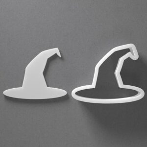 Black Witch Hat Cookie Cutter Mini To Large cookie Halloween Shape Polymer Clay Jewelry And Earring Cutter Tool Mirrored Pair Set For Spooky Baking Crafting And DIY Projects