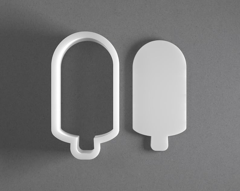 Black cookie Popsicle Cookie Cutter Ice Cream Shape for Polymer Clay Jewelry Earrings Biscuit Fondant Craft Tool Mirrored Pair Suitable for Mini Medium Large Use