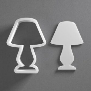 Black Desk Lamp Cookie Cutter Lamp Shape for Baking Fondant Biscuit Clay Jewelry Earrings Craft Tool Mirrored Pair Set Reusable Kitchen Party Decor Gift