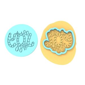 Joy Black Cookie Cutter Stamp Stencil Cookie Holiday Baking Tool Festive Christmas Cookies Winter Party Treats Kids Activity Holiday Cheer Desserts Fondant Cake Decoration Baking Suppl