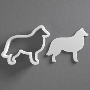 Black Collie Cookie Cutter Set Mini to Large Size Dog Breed Shape Polymer Clay Jewelry Earring Cutter Tool for Handmade Accessories Baking Fondant Craft Mirrored Pair Design