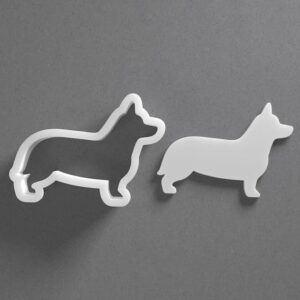 Black cookie Corgi Dog Cookie Cutter Set for Polymer Clay Jewelry Earrings Biscuit Fondant Craft Tool Mirrored Pair Suitable Mini Medium Large Sizes for Baking DIY Clay Art and Pet The