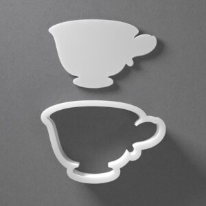 Black Tea Cup Cookie Cutter From Mini To Large Teacup Shape Polymer Clay Jewelry Earring Cutter Tool Mirrored Pair Set cookie Baking Fondant Biscuit Craft Modeling Art