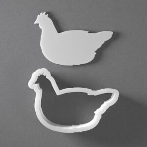 Black Chicken Cookie Cutter Farm Animal Bird Shape for Baking Fondant Biscuit Polymer Clay Jewelry Earrings Craft Tool Mirrored Pair Set Reusable Gift Decor