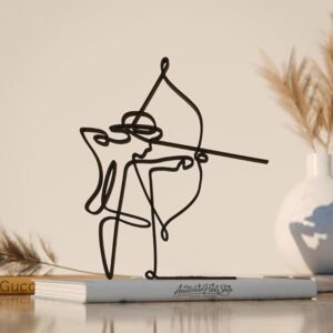 Archer Plastic Minimalist Line Art Sculpture Archery Theme Decor Figure for Desk Shelf Living Room Bedroom Home Office Interior Styling