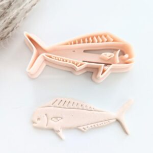 Mahi Mahi Fish Clay Imprint Cutter for Polymer Clay Jewelry Making Large Tropical Fish Shape Clay Cutter Tool for Handmade Accessories Ocean Theme Craft Projects and Decorative Fondant