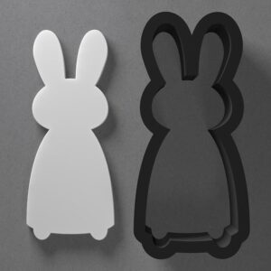 Tall Easter Bunny Rabbit Shape Polymer Clay Cutter With Sharp Tapered Edge Jewelry Earring Making Tool For Mini Studs Pendant Set Clay Mold Cookie Cutter For Spring Animal Holiday