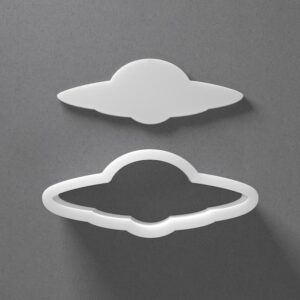 Black Flying Saucer Cookie Cutter Mini to Large UFO Alien Shape for Polymer Clay Jewelry Earring Making Mirrored Pair Set cookie Craft Tool for Creative Clay Work India