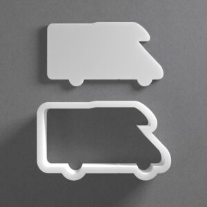 Black RV Recreational Vehicle Cookie Cutter From Mini To Large Camper Shape Polymer Clay Jewelry Earring Cutter Tool Mirrored Pair Set cookie Baking Fondant Biscuit Craft Art