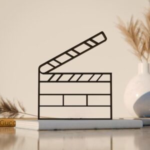 Cinema Movie Clapboard Decor Minimalist Line Art Figure Plastic Decorative Showpiece for Film Lovers Creative Home Office Desk Shelf Display Gift Idea for Directors Actors Movie Fans Daily Decor India