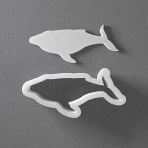 Black Humpback Whale Cookie Cutter From Mini To Large Sea Animal Shape Polymer Clay Jewelry Earring Cutter Tool Mirrored Pair Set cookie Baking Fondant Biscuit Craft Art