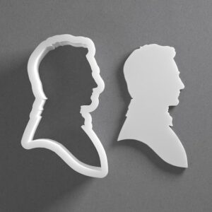 Black Mr Darcy Jane Austen Cookie Cutter Literary Character Shape for Baking Fondant Biscuit Clay Jewelry Earrings Craft Tool Mirrored Pair Set Reusable Kitchen Party Decor Gift