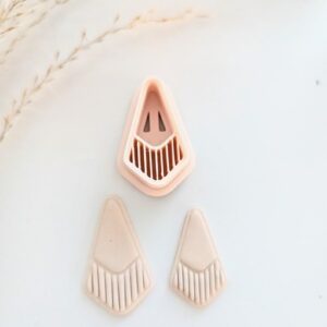 Mindy Teardrop Imprint Earring Cutter for Polymer Clay Jewelry Making Cookie Textured Clay Cutter Tool for Handmade Artisan Earrings with Engraved Detail and Unique Craft Design