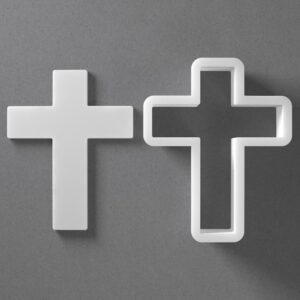 Black cookie Christian Cross Cookie Cutter Religious Symbol Shape for Polymer Clay Jewelry Earrings Biscuit Fondant Craft Tool Mirrored Pair Suitable for Mini Medium Large Use