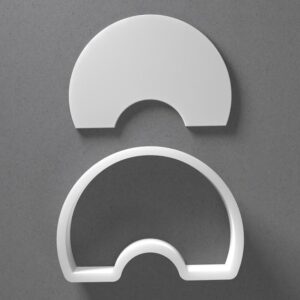 Black Stylized Chubby Rainbow Cookie Cutter Circle Shape for Baking Fondant Biscuit Polymer Clay Jewelry Earrings Craft Tool Mirrored Pair Set Reusable Party Gift Decor