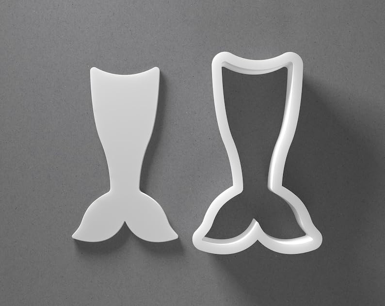 Black Mermaid Tail Cookie Cutter Mini to Large Shape for Polymer Clay Jewelry Earring Making Mirrored Pair Set cookie Craft Tool Made in India - Image 2