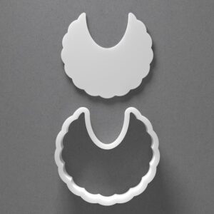 Black Baby Bib Cookie Cutter Set Mini to Large Size Baby Shower Newborn Shape Polymer Clay Jewelry Earring Cutter Tool for Handmade Accessories Baking Fondant Craft Mirrored Pair Design