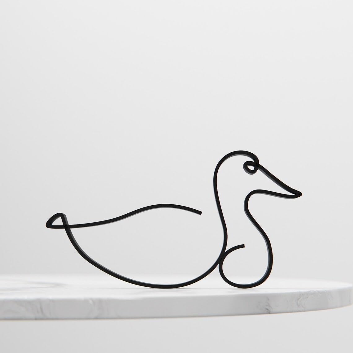 Duck Plastic Line Art Animal Figure Minimalist Sculpture for Home Office Desk Decor Shelf Display Nature Theme Interior Accent - Image 4