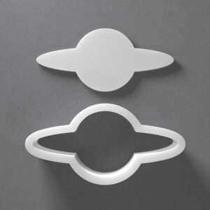 Black Saturn Cookie Cutter From Mini To Large Planet With Rings Shape Polymer Clay Jewelry Earring Cutter Tool Mirrored Pair Set cookie Baking Fondant Biscuit Craft Art