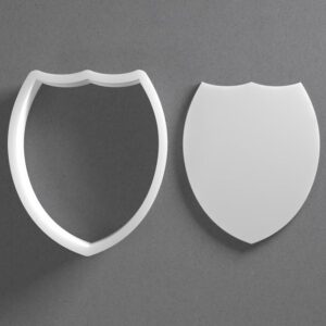 Black Shield or Badge Cookie Cutter Set Mini to Large Size Emblem Shape Polymer Clay Jewelry Earring Cutter Tool for Handmade Accessories Baking Fondant Craft Mirrored Pair Design
