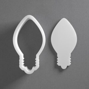 Black Electric Lightbulb Cookie Cutter Light Bulb Shape for Baking Fondant Biscuit Clay Jewelry Earrings Craft Tool Mirrored Pair Set Reusable Kitchen Party Decor Gift